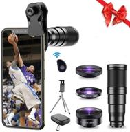 📷 apexel phone lens kit - 22x telephoto lens, 205°fisheye lens, 120°wide angle lens, 20x macro lens, tripod & remote shutter - compatible with iphone 11 plus x xs xr samsung huawei logo