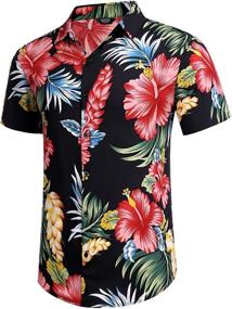 img 1 attached to 🌺 COOFANDY Flower Casual Button Hawaiian Shirt Collection: Men's Stylish Apparel for all Occasions