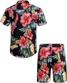 img 2 attached to 🌺 COOFANDY Flower Casual Button Hawaiian Shirt Collection: Men's Stylish Apparel for all Occasions