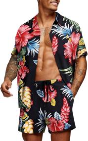 img 4 attached to 🌺 COOFANDY Flower Casual Button Hawaiian Shirt Collection: Men's Stylish Apparel for all Occasions