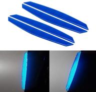 4-pack blue reflective side wheel stickers for caution, warning, and safety logo