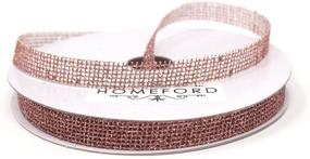 img 1 attached to 🌹✨ Rose Gold Glitter Grid Weave Ribbon, 3/8-Inch x 25 Yards