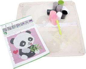 img 2 attached to 🐼 Dive into Creativity with our DIY Latch Hook Kit: Beyond Your Thoughts Cute Panda Rug Pattern Printed Throw Pillow Cover (16x16 inch) - Perfect Crochet Needlework Craft for Kids and Adults