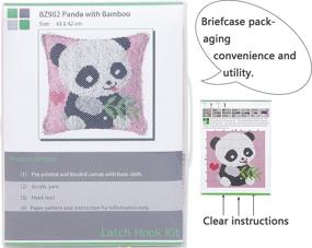 img 3 attached to 🐼 Dive into Creativity with our DIY Latch Hook Kit: Beyond Your Thoughts Cute Panda Rug Pattern Printed Throw Pillow Cover (16x16 inch) - Perfect Crochet Needlework Craft for Kids and Adults