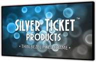 🎥 stt-169120-g silver ticket thin bezel 16:9 4k ultra hd projector screen (120'', grey material): high-quality, fixed frame home theater display logo