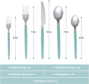 img 3 attached to 🍴 Efficiently Organize Your Silverware in Style with Cutiset Stainless Organizer in Silver and Turquoise