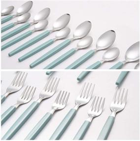 img 2 attached to 🍴 Efficiently Organize Your Silverware in Style with Cutiset Stainless Organizer in Silver and Turquoise