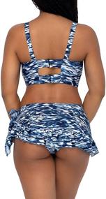 img 1 attached to 👙 Stylish and Flattering Ruffled Side Tie Electric Women's Swimwear & Cover Ups