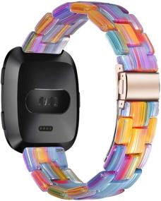 img 2 attached to 👍 Обновите свою Fitbit Versa с элегантным ремешком из смолы Songsier - премиальной легкой заменой, совместимой с умными часами Fitbit Versa.