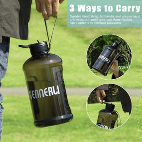 img 2 attached to 🥤 VENNERLI Half Gallon Water Bottle with Straw - 2 Liter Leakproof Sports Water Bottle, BPA Free Plastic, Portable with Strap - 74oz Water Jug for Outdoor Hiking, Camping, Running