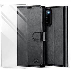 img 4 attached to OCASE Samsung Galaxy S20 FE 5G Case: PU Leather Flip Wallet with Card Holders, Stand, Tempered Glass Protector - Black (6.5 Inch)