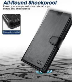 img 2 attached to OCASE Samsung Galaxy S20 FE 5G Case: PU Leather Flip Wallet with Card Holders, Stand, Tempered Glass Protector - Black (6.5 Inch)