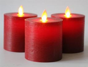 img 3 attached to 🔴 Enhance Your Home Décor with Bilymate Red Candles: Battery Operated LED Pillar Candles with Realistic Moving Flame Wick, Remote Timer, and Red Flameless Candles - Pack of 3