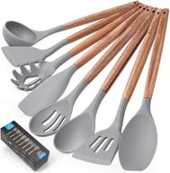 🍳 zulay (8 pcs) silicone cooking utensils set - non-stick silicone utensils with acacia wood handle - heat resistant & flexible kitchen utensils logo