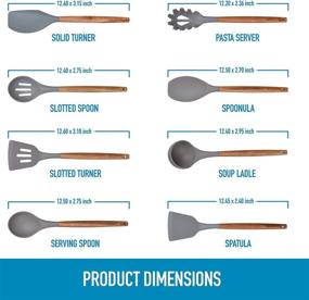 img 2 attached to 🍳 Zulay (8 pcs) Silicone Cooking Utensils Set - Non-stick Silicone Utensils With Acacia Wood Handle - Heat Resistant & Flexible Kitchen Utensils