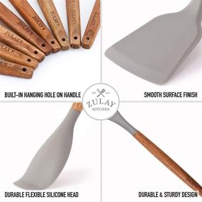 img 1 attached to 🍳 Zulay (8 pcs) Silicone Cooking Utensils Set - Non-stick Silicone Utensils With Acacia Wood Handle - Heat Resistant & Flexible Kitchen Utensils