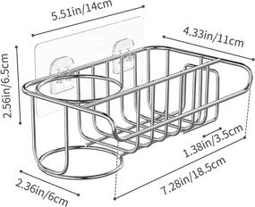 img 3 attached to 🧽 Versatile 4-in-1 Sink Organizer: SUS304 Stainless Steel Sink Caddy with Brush Holder, Dish Cloth Hanger, Soap Rack, and Sink Stopper Holder. Includes 2 Easy Installation Options, No Drilling Required!