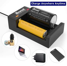 img 2 attached to Bonai 18650 Lithium Battery Chargers: Fast Charging for All Your Batteries - AA, AAA, C, D, Li-ion 18650, 18500, and More (2 Slots USB Charger)