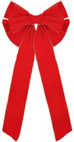 img 1 attached to 🎀 Joiedomi 6 Pack Red Velvet Christmas Bows - Premium 28" Gold Wired Edge for Holiday Decorations (12" W x 28" L | 3.5" Ribbon | 11-Loop Design)