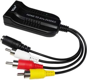 img 3 attached to 🔌 HDMI в AV RCA CVBS S-видео конвертер - высококачественный аудио-видео адаптер 1080p с кабелем для телевизора, цифрового тюнера, проектора