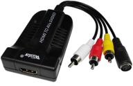 🔌 hdmi в av rca cvbs s-видео конвертер - высококачественный аудио-видео адаптер 1080p с кабелем для телевизора, цифрового тюнера, проектора логотип