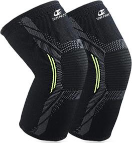 img 4 attached to Pack Knee Brace Compression Weightlifting Sports & Fitness