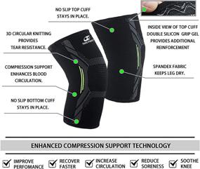 img 2 attached to Pack Knee Brace Compression Weightlifting Sports & Fitness