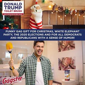 img 1 attached to Donald Trump Toilet Cleaner Set - Hilarious Political Gag Gift Bundle with Trump Toilet Brush and 3-Ply Bathroom Tissue Paper - Unique Gift Idea with Funny Trump Hair