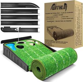 img 4 attached to 🏌️ ProWithLin Indoor Putting Green Mat - Golf Training Equipment with Ball Return, Non-Wrinkle Crystal Velvet - Ideal Golf Accessories & Gift for Men