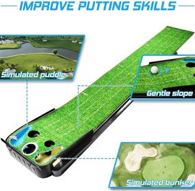 img 3 attached to 🏌️ ProWithLin Indoor Putting Green Mat - Golf Training Equipment with Ball Return, Non-Wrinkle Crystal Velvet - Ideal Golf Accessories & Gift for Men