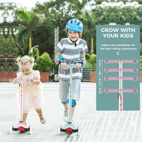 img 2 attached to 🛴 WeSkate Kids Kick Scooter: 3-Wheel Adjustable Height Scooter with LED Light Flashing PU Wheels, Ideal for Boys and Girls 3-12