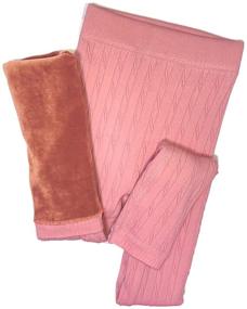 img 2 attached to 👖 DCOIKO Girls Velvet Skinny Leggings, Fleece Lined and Warm, Elastic Waist Knitting Trousers