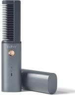 yapoy hair straightener brush wireless - rechargeable battery, fast heating, anti-scald, metal-plated teeth, auto-off - gray logo