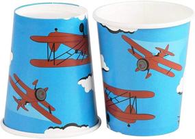 img 2 attached to ✈️ Premium Airplane Party Supplies Bundle for 24 Guests - Plates, Cutlery, Cups, Napkins - Ideal for Kids Airplane Themed Parties