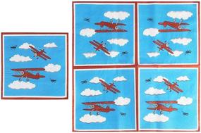 img 1 attached to ✈️ Premium Airplane Party Supplies Bundle for 24 Guests - Plates, Cutlery, Cups, Napkins - Ideal for Kids Airplane Themed Parties