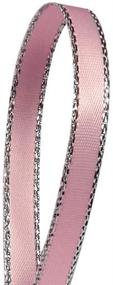 img 1 attached to 🎀 Delicate Light Satin Ribbon with Silver Border for Elegant Craft Projects