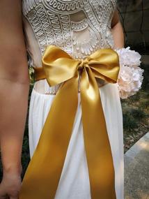 img 1 attached to Simple Ribbon Sash - 4'' Wide, 90'' Long - Ideal for Elegant Formal Wedding Dress Belts