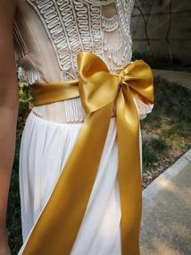 img 3 attached to Simple Ribbon Sash - 4'' Wide, 90'' Long - Ideal for Elegant Formal Wedding Dress Belts