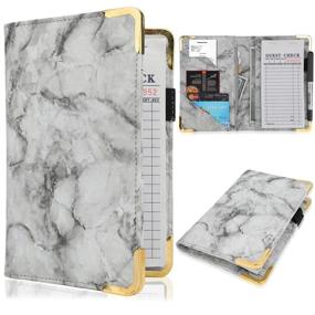 img 4 attached to 📚 Black Marble Restaurant Server Book Organizer