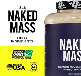 img 3 attached to Naked Mass - GMO Free & Gluten Free Weight Gainer Protein Powder - 8lb Bulk, Soy Free & No Artificial Ingredients - 1,250 Calories - 11 Servings