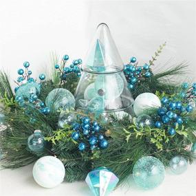 img 3 attached to KI Store Teal and Clear Christmas Balls: 36pcs Shatterproof Ornaments Set for Festive Tree Decor