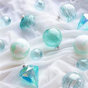 img 2 attached to KI Store Teal and Clear Christmas Balls: 36pcs Shatterproof Ornaments Set for Festive Tree Decor