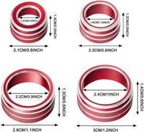 img 3 attached to TOMALL 5 шт. алюминиевая крышка центральной консоли, совместимая с Toyota Camry 2018 2019 2020 AC, ручка кондиционера, крышка кнопки громкости звука, аудио крышка, функция, ручка заднего зеркала, ручка переключателя, накладка (красная)