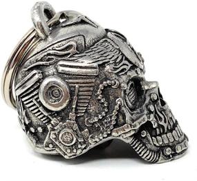 img 3 attached to Harness Good Fortune with the Motorhead Skull Motorcycle Biker Bell Accessory or Key Chain