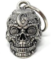 harness good fortune with the motorhead skull motorcycle biker bell accessory or key chain logo