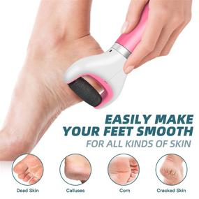 img 1 attached to 🦶 MOONORN Electric Foot Callus Remover: Professional Pedicure Tool Kit for Cracked Heels & Calluses