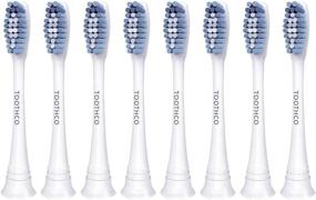 img 2 attached to 8-Pack Toothco Premium Standard Size Replacement Toothbrush Heads for Philips Sonicare Handles - Compatible with Sonicare 2 Series Plaque Control, 3 Series Gum Health, DiamondClean, FlexCare Series, HealthyWhite & EasyClean Philips Brush Handles