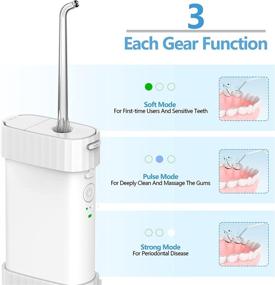img 2 attached to 🚿 Portable Water Flosser Oral Irrigator - Water Pick Teeth Cleaner for Braces Bridges Tooth Care, Telescopic Water Tank with 3 Modes, 5 Jet Tips, IPX8 Waterproof, Home Travel - White