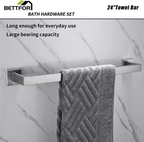 img 3 attached to 🛁 BETTFOR 4-Piece Bathroom Hardware Accessories Set: Brushed Nickel Towel Bar, Hand Holder, Toilet Paper Holder, and Towel Hook - SUS304 Stainless Steel Wall Mounted Collection