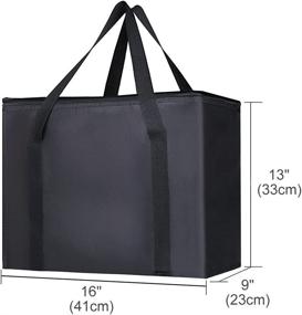 img 3 attached to 🛍️ Bodaon 2-Pack Insulated Reusable Grocery Bags: XL Size, Zippered Top, Keep Frozen Foods Cold - Black